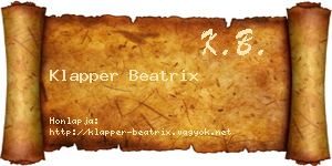 Klapper Beatrix névjegykártya