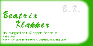 beatrix klapper business card